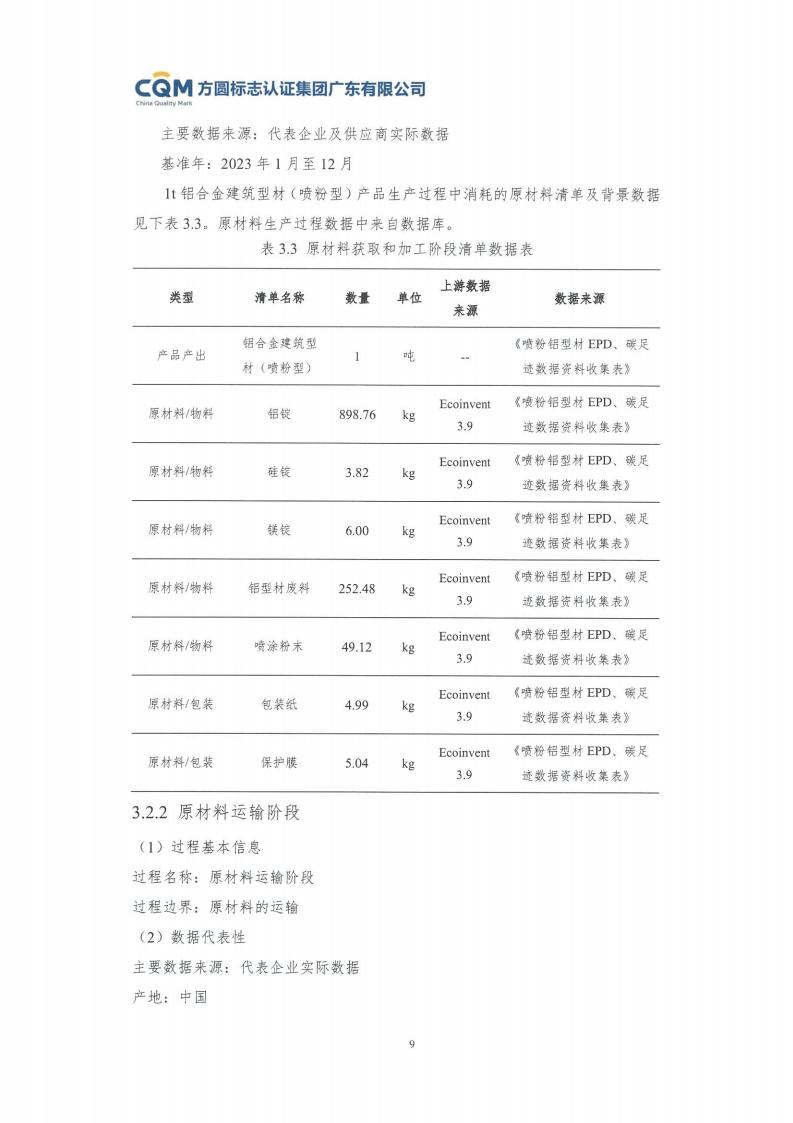 11鋁合金建筑型材（噴粉型）產(chǎn)品Ⅲ型環(huán)境聲明評(píng)價(jià)報(bào)告-方圓蓋章(圖15)