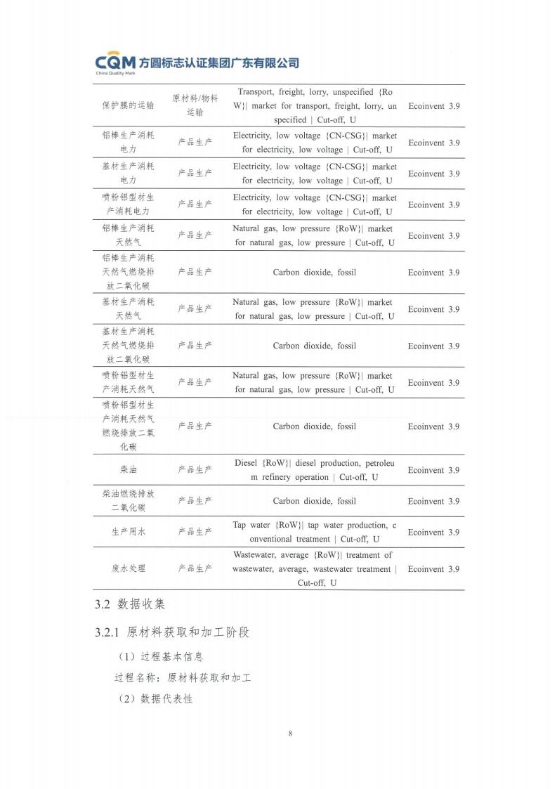 11鋁合金建筑型材（噴粉型）產(chǎn)品Ⅲ型環(huán)境聲明評(píng)價(jià)報(bào)告-方圓蓋章(圖14)
